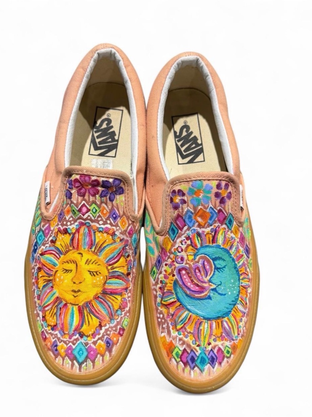 Custom Hand-Painted Vans Classic Slip-On Sneakers 9 womans NWOB